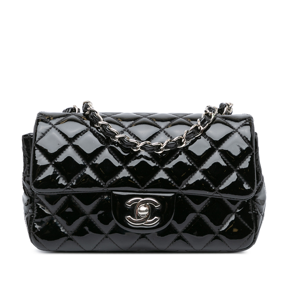 Pre-Loved Chanel Mini Rectangular Classic Patent Single Flap - Picture 1 of 10